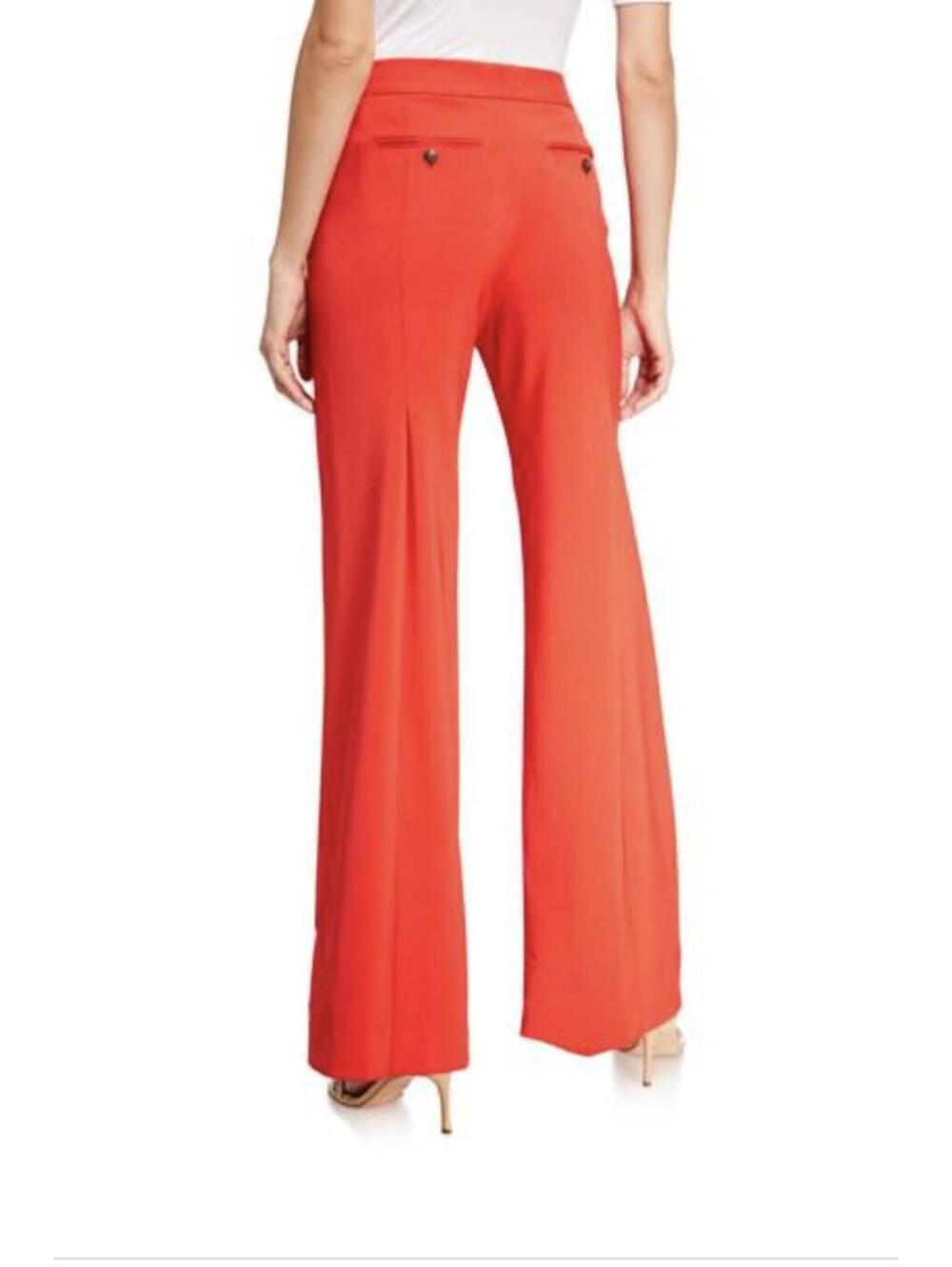 NWT Retail $495 HALSTON Women's Pleat Pant in Lipstick 6 - Picture 2 of 5